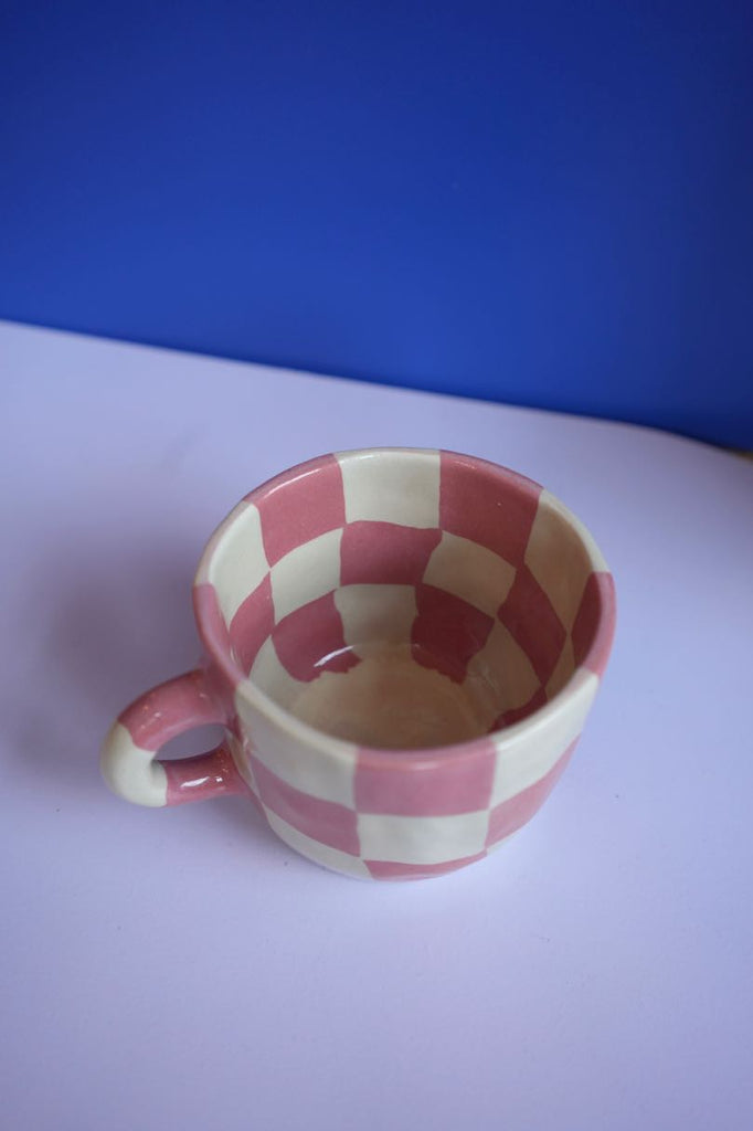 Keramik Tasse "Checks & Stripes"