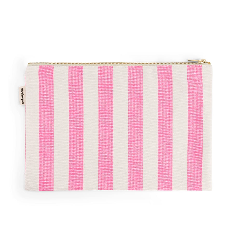 Pouch "Lilli" Stripes Pink Neon