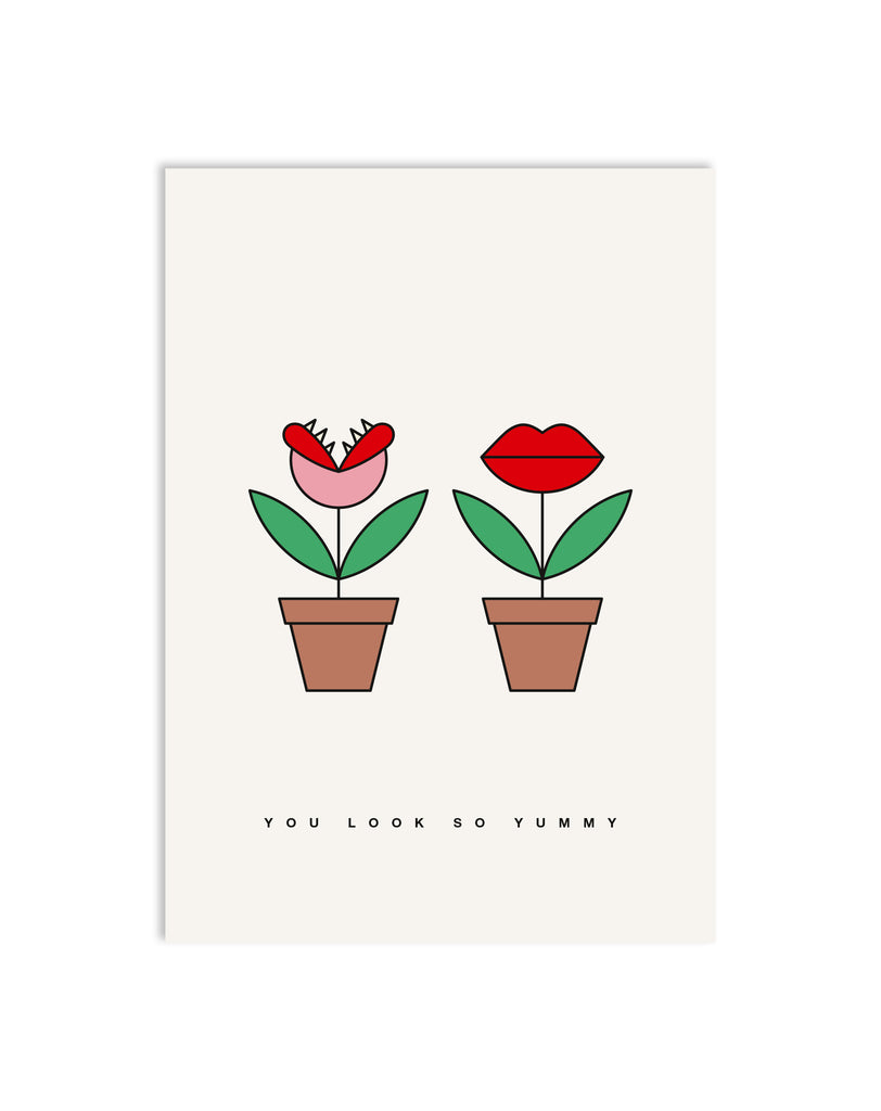 Postkarte "HUNGRY PLANTS"