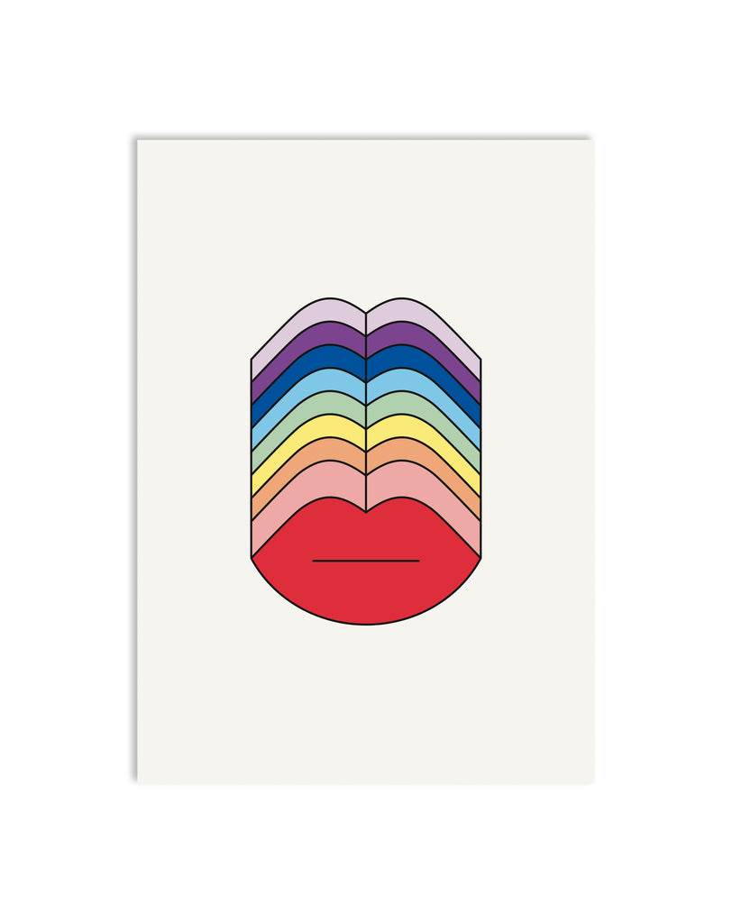 Postkarte "RAINBOW KISSES"