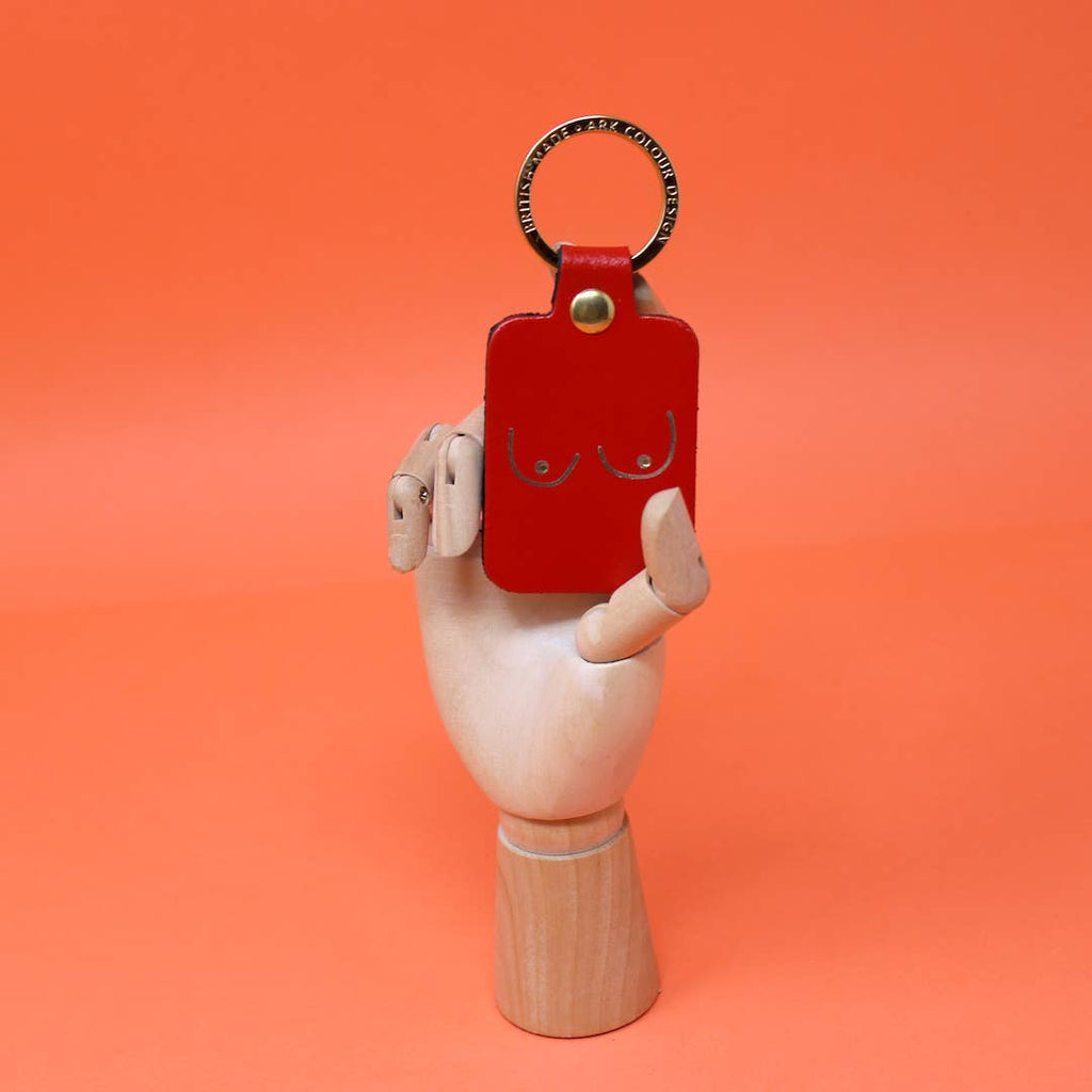 Schlüsselanhänger Leder "Boob" Nude