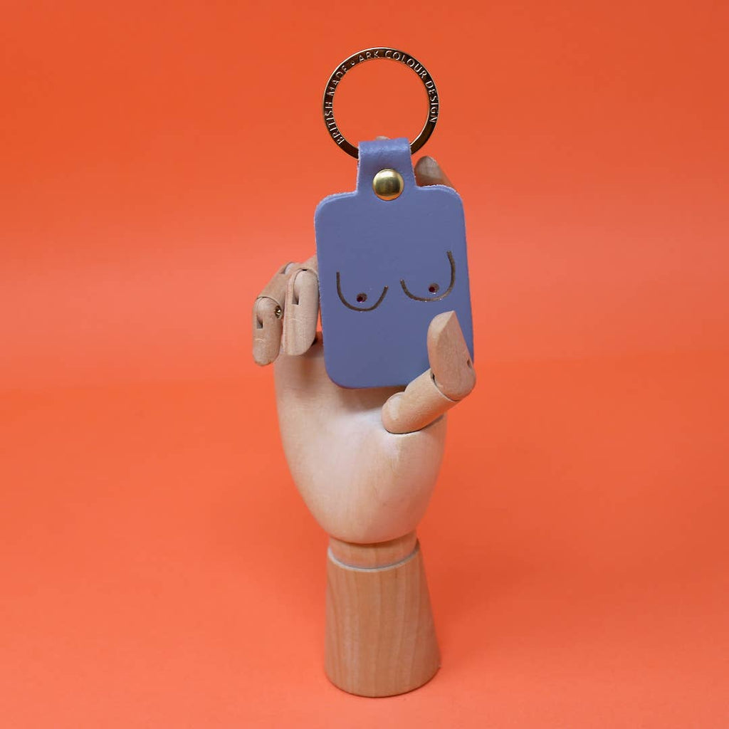 Schlüsselanhänger Leder "Boob" Nude