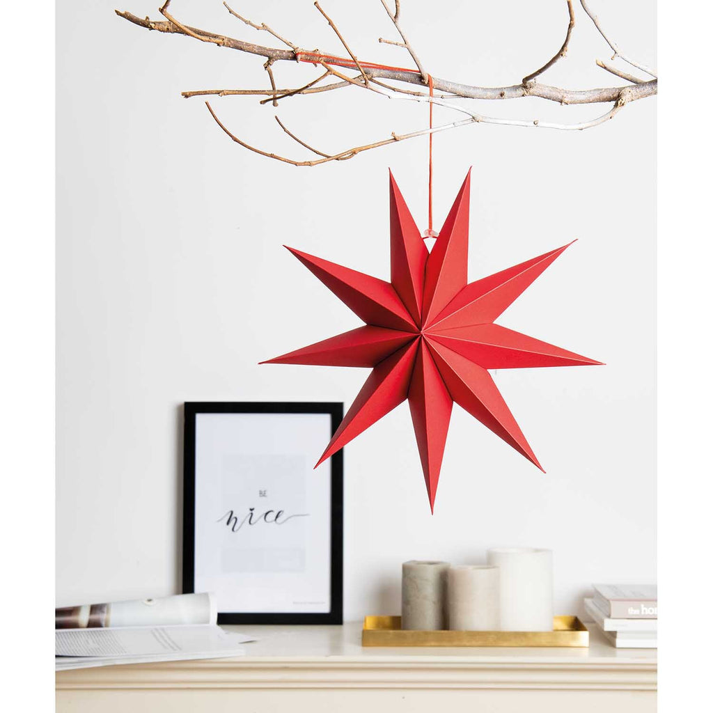 Papierstern "RED" auffaltbar 28cm