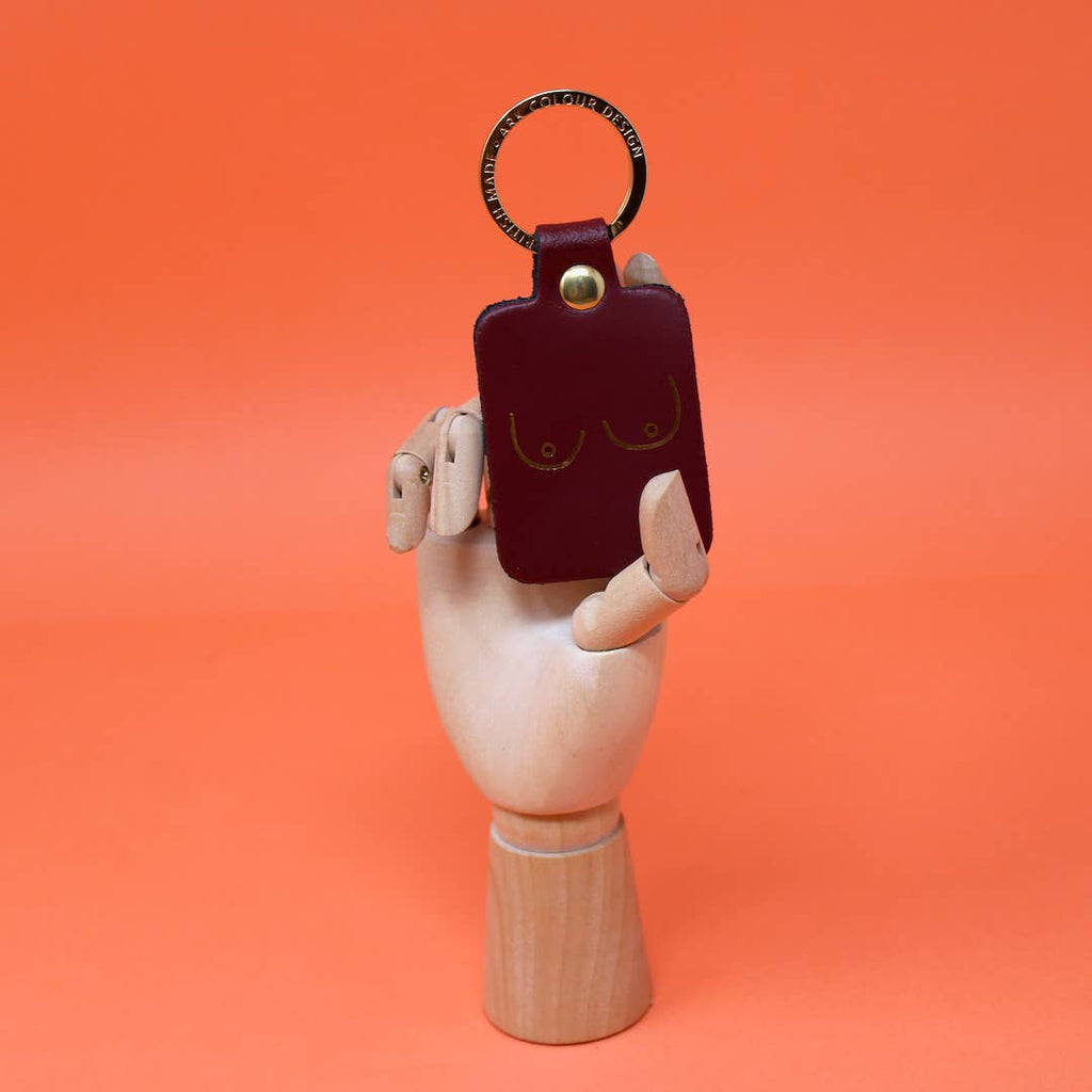 Schlüsselanhänger Leder "Boob" Nude