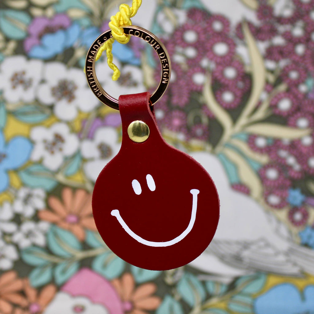 Schlüsselanhänger "Smilie Face" Koralle