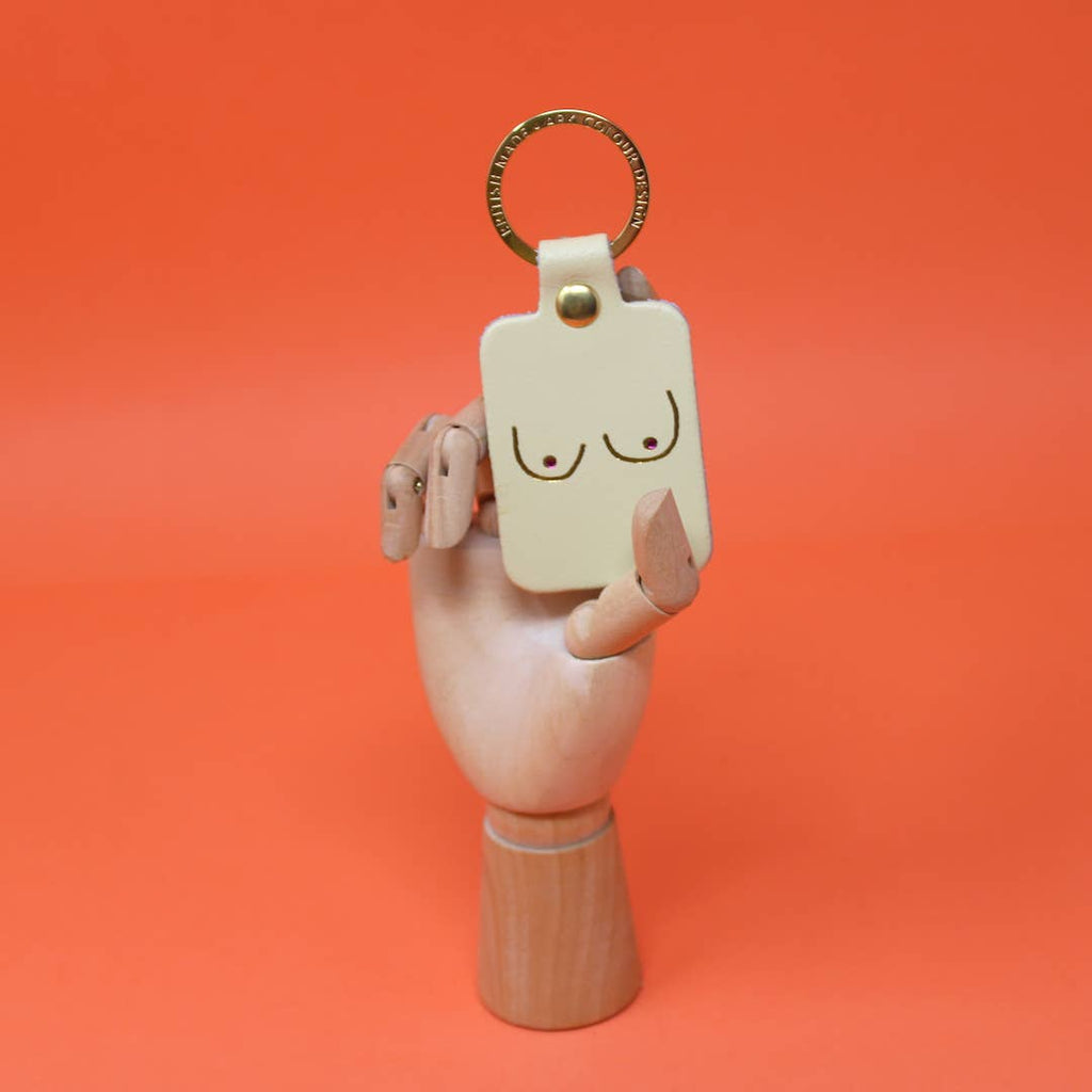 Schlüsselanhänger Leder "Boob" Nude