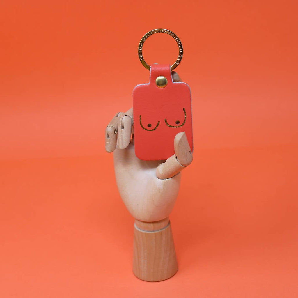 Schlüsselanhänger Leder "Boob" Helles Gelb