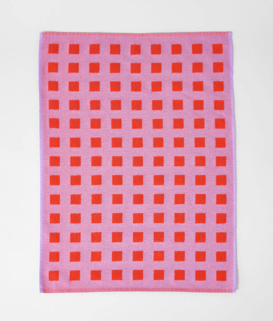 Geschirrtuch "Squares" Lila/Red