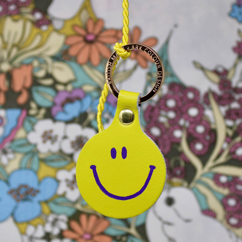 Schlüsselanhänger "Smilie Face" Koralle