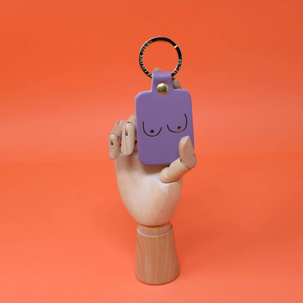 Schlüsselanhänger Leder "Boob" Nude