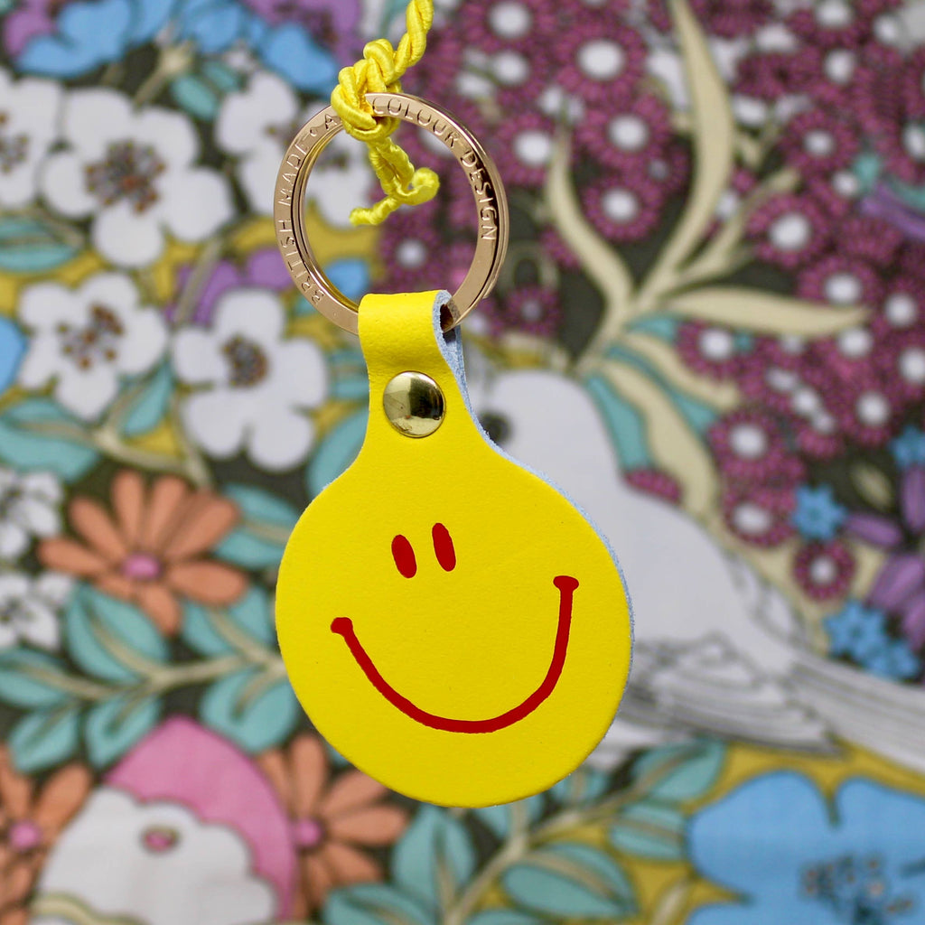 Schlüsselanhänger "Smilie Face" Koralle