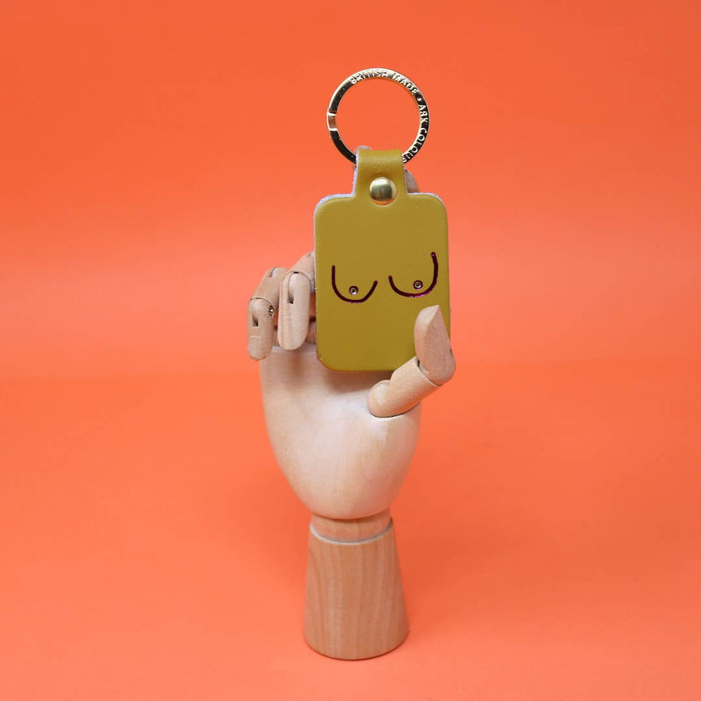 Schlüsselanhänger Leder "Boob" Blassrosa