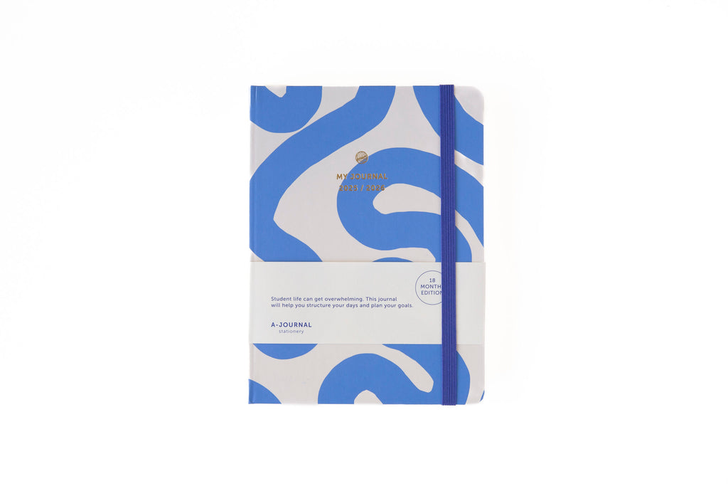 Journal Diary-Kalender 2025/2026 "Flow Blue" 18 Monate