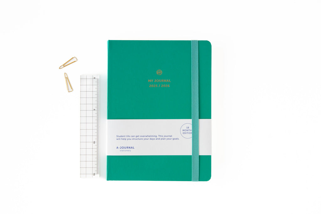 Journal Diary-Kalender 2025/2026 "Emerald Green" 18 Monate