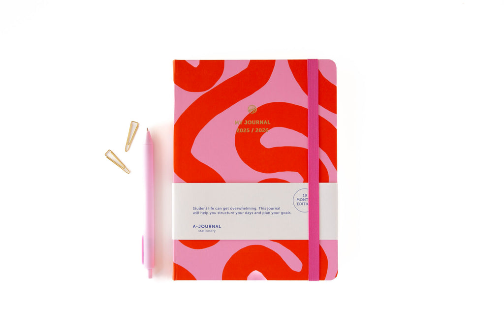 Journal Diary-Kalender 2025/2026 "Flow Pink" 18 Monate