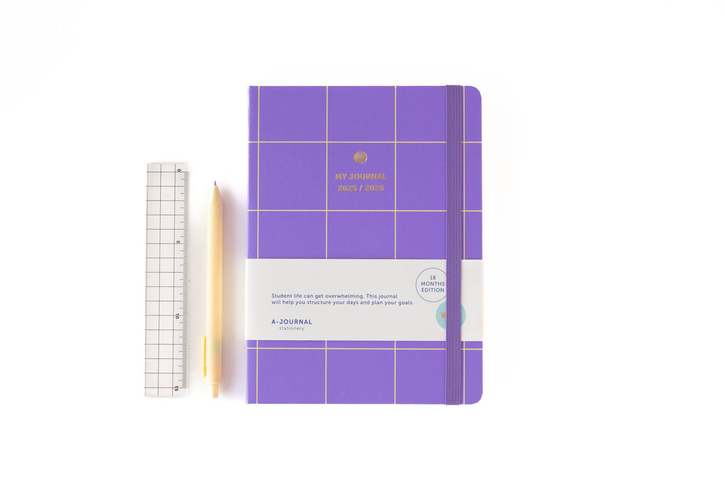 Journal Diary-Kalender 2025/2026 "Lilac Checkered" 18 Monate