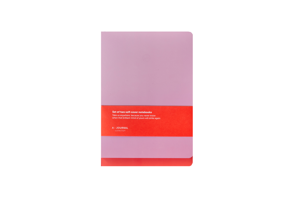 Set of 2 Softcover Notebooks "Lilac-Coral"