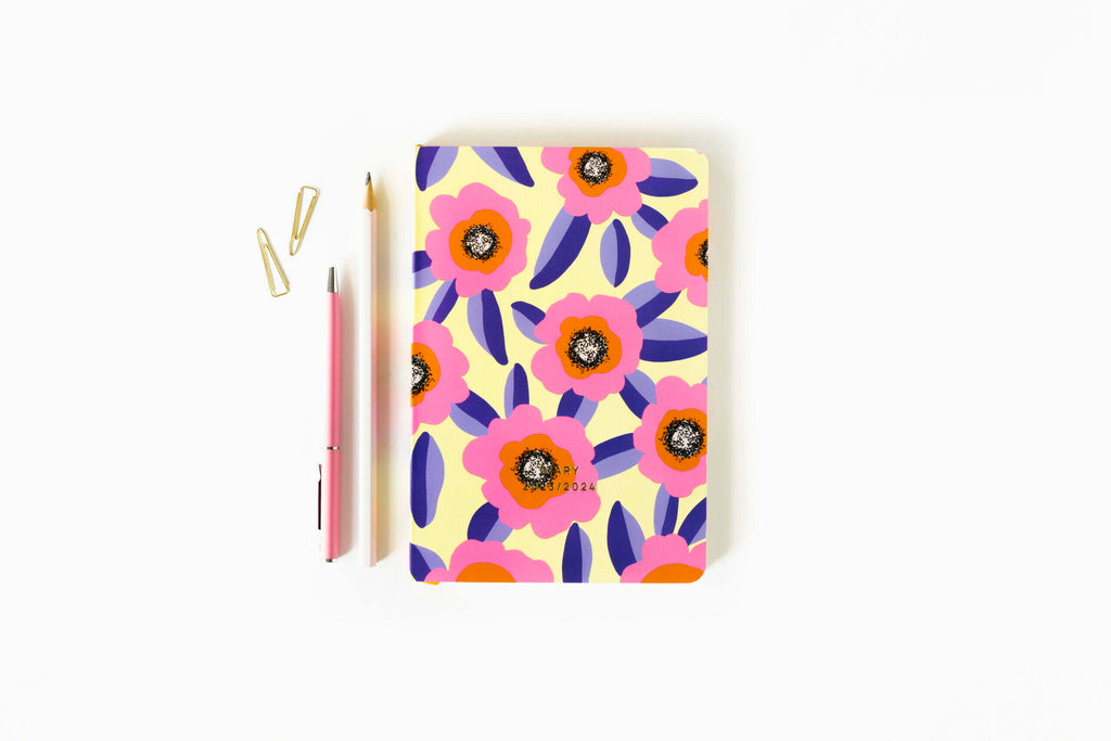 Diary-Kalender 2023/2024 "Pink Flowers"