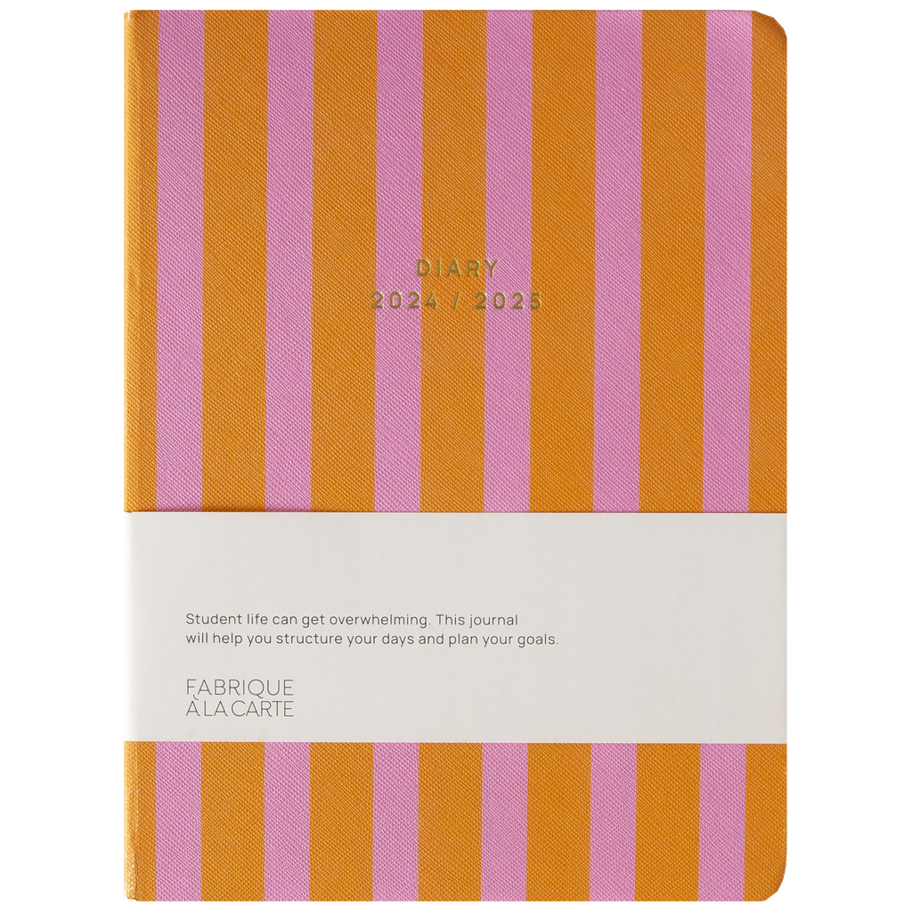 Fabrique Diary-Kalender 2024/2025 "Stripes" Orange/Pink