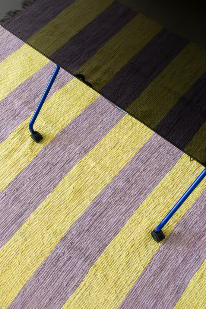 Chindi Rug - Lilac/Neon Yellow 140x200cm