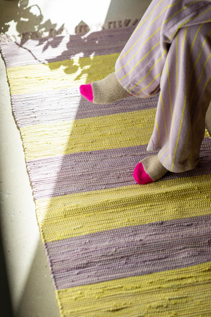 Chindi Rug - Lilac/Neon Yellow 140x200cm