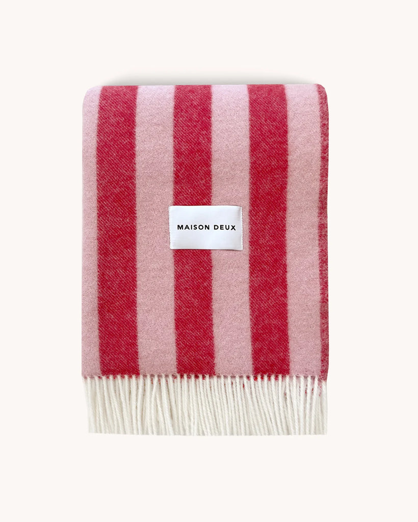Wolldecke - "Candy Wrap Blanket" Pink/Cherry