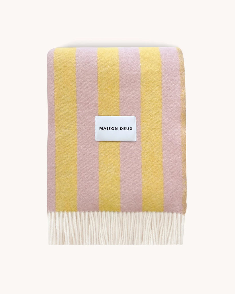 Wolldecke - "Candy Wrap Blanket" Pink/Yellow
