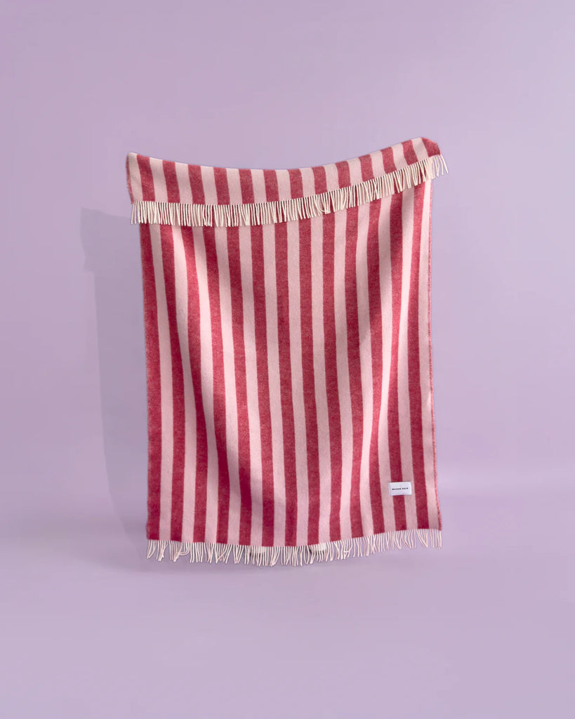 Wolldecke - "Candy Wrap Blanket" Pink/Cherry