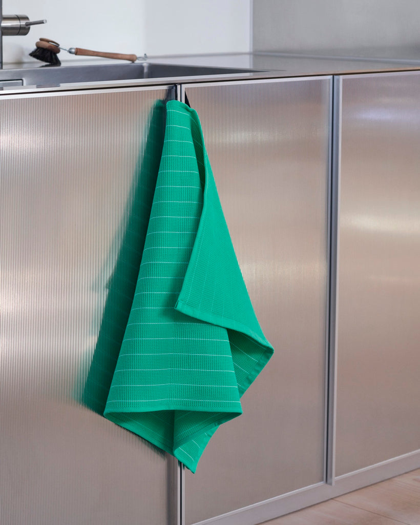 HAY Geschirrtuch "Canteen Tea Towel" Green Pinstripe