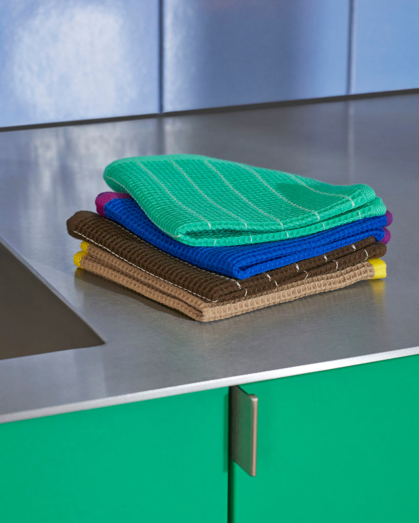 HAY Geschirrtuch "Canteen Tea Towel" Green Pinstripe