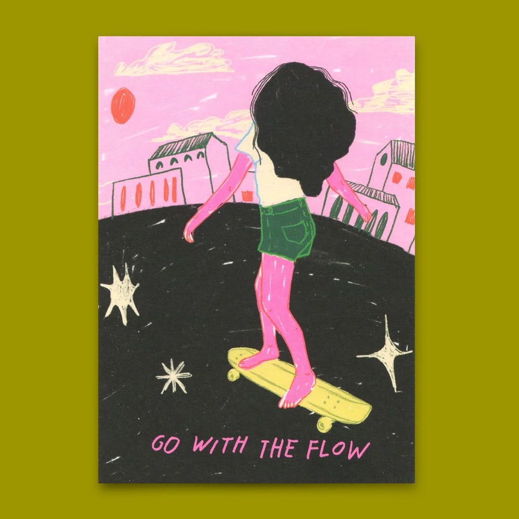 Postkarte "Go with the Flow"