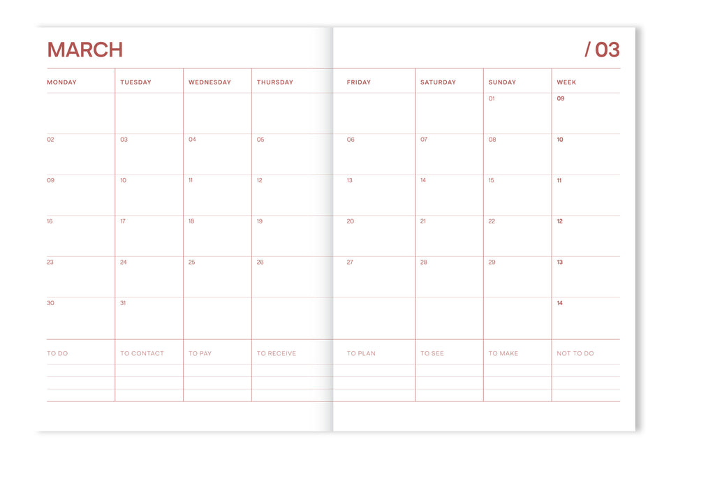 Fabrique Diary-Kalender 2025/2026 "Stripes Orange" 18 Monate