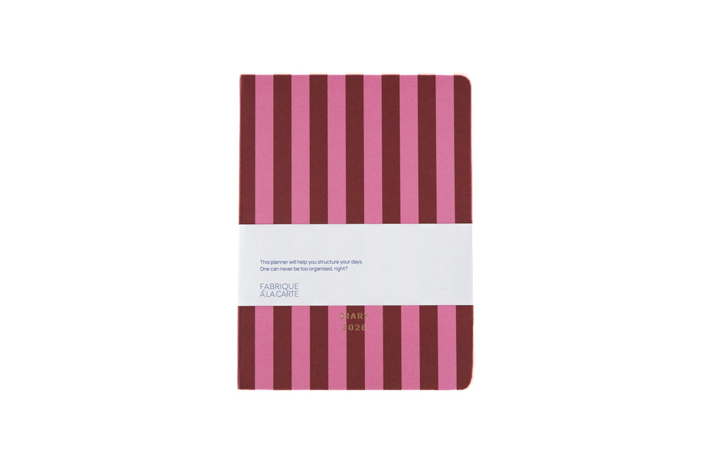Kalender 2026 "Fabrique Diary" Stripes Pink/Red