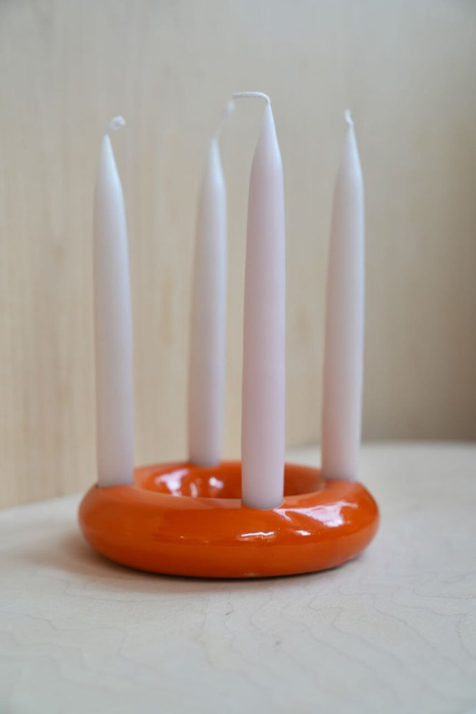 Keramik Adventskranz "Franz" Rot-Orange