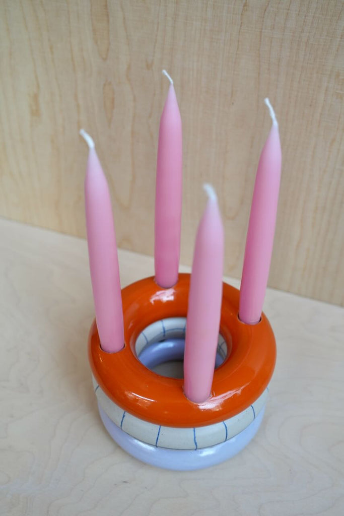 Keramik Adventskranz "Franz" Rot-Orange