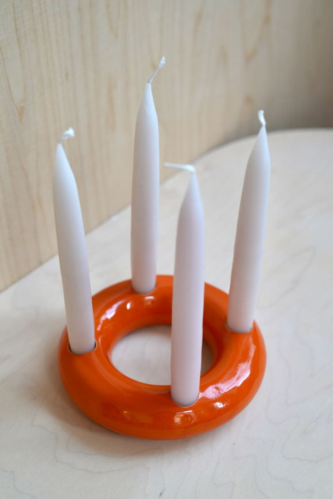 Keramik Adventskranz "Franz" Rot-Orange