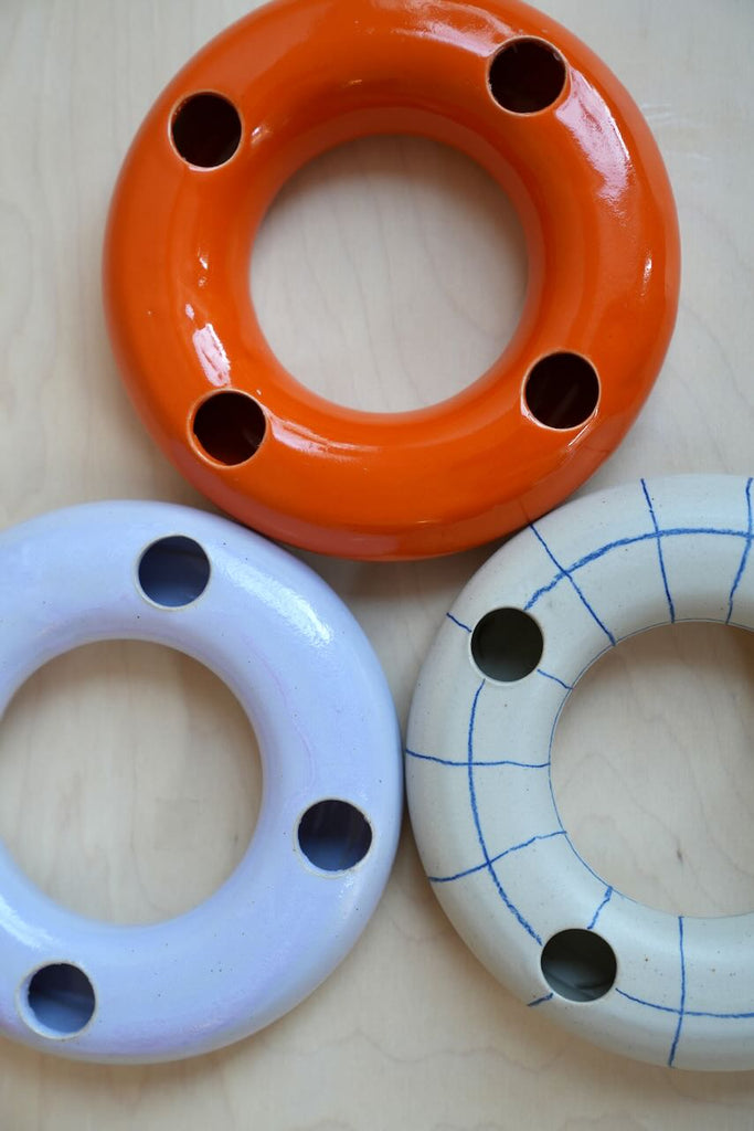 Keramik Adventskranz "Franz" Lilac