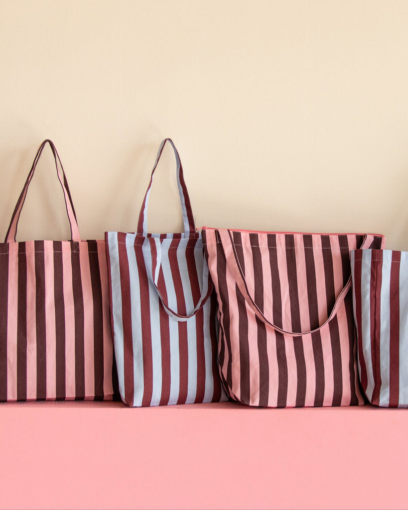 Tasche "Stripes" Schoko/Rose
