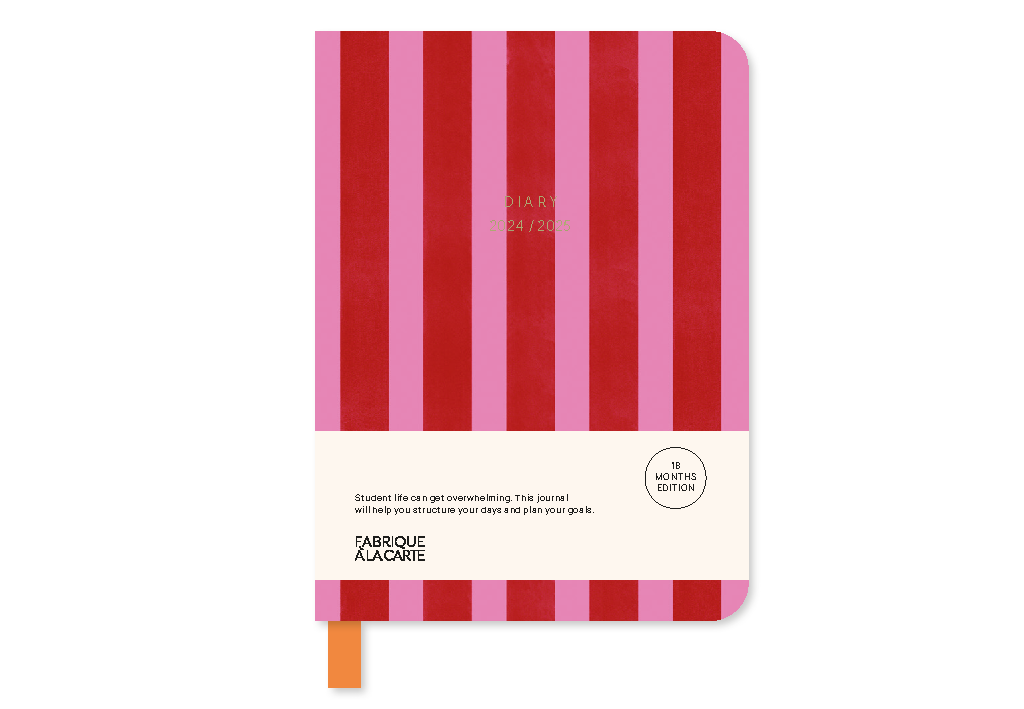 Fabrique Diary-Kalender 2024/2025 "Stripes" Red/Pink