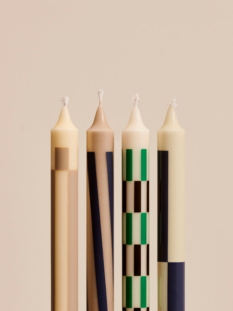 HAY Kerzen "Pattern Green-Bordeaux" 4er Set