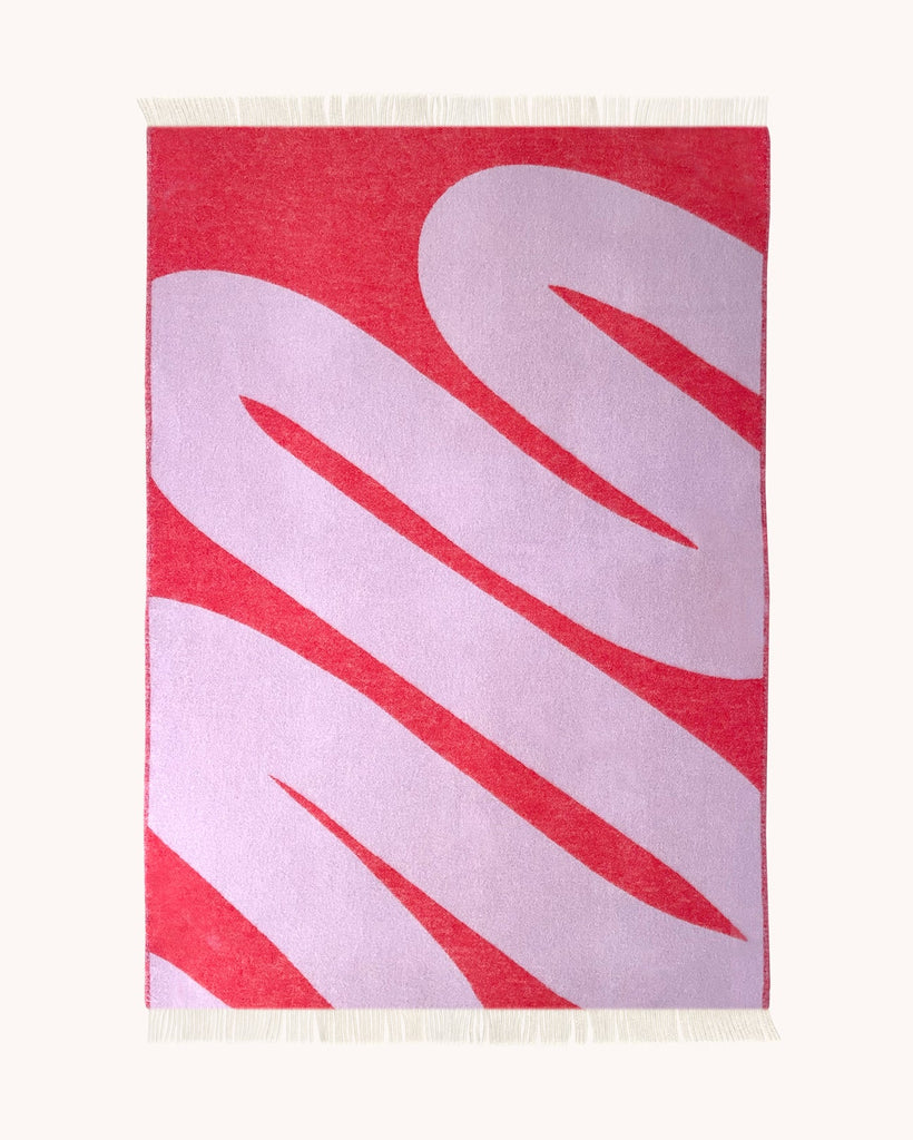 Wolldecke - "Swirl Blanket" Lilac/Red