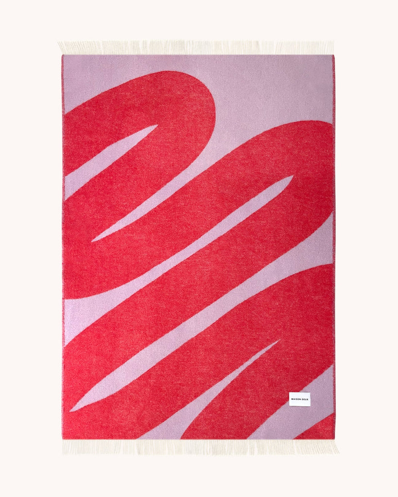 Wolldecke - "Swirl Blanket" Lilac/Red