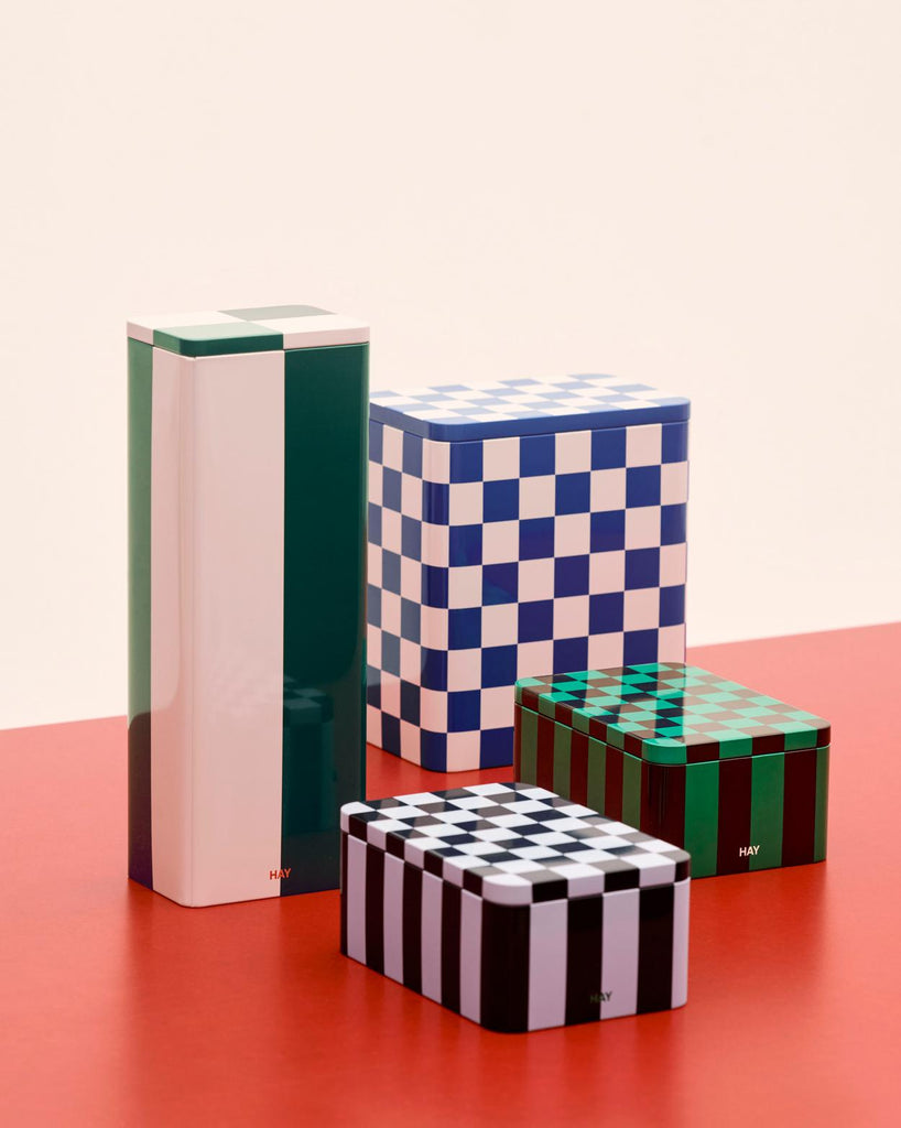 HAY Vorratsdose "Tin Container Slim" Green/White