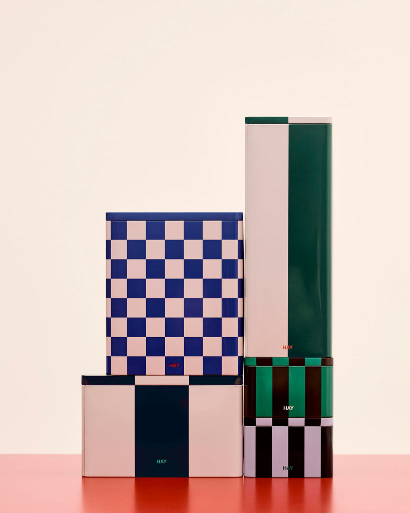 HAY Vorratsdose "Tin Container Slim" Green/White