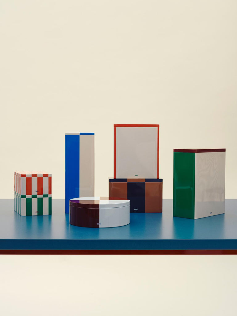 HAY Vorratsdose "Tin Container Slim" Blue/White