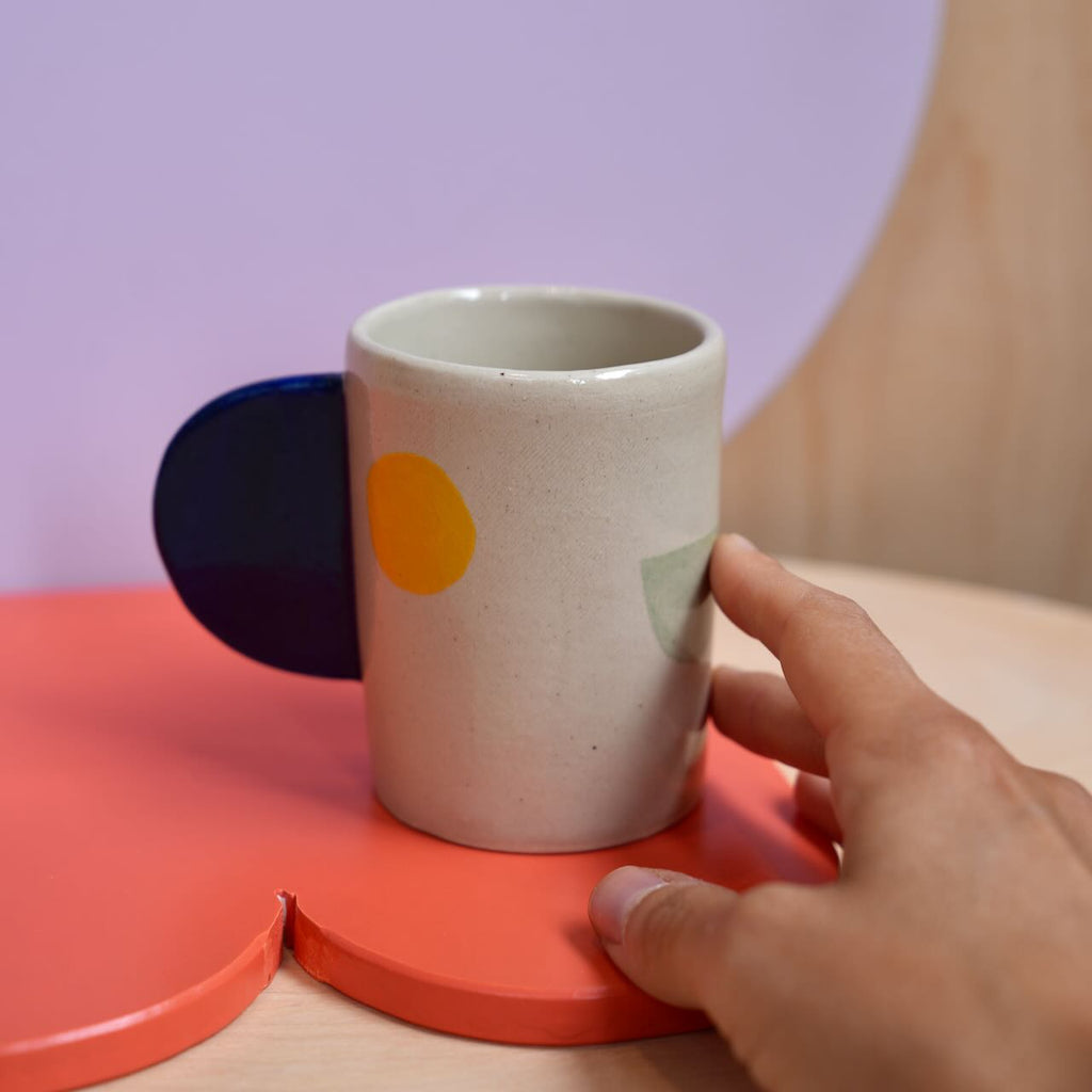Keramik Unikat-Kunst Becher "Happy Face" - #10