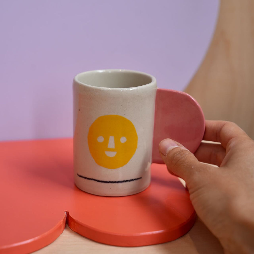 Keramik Unikat-Kunst Becher "Happy Face" - #11