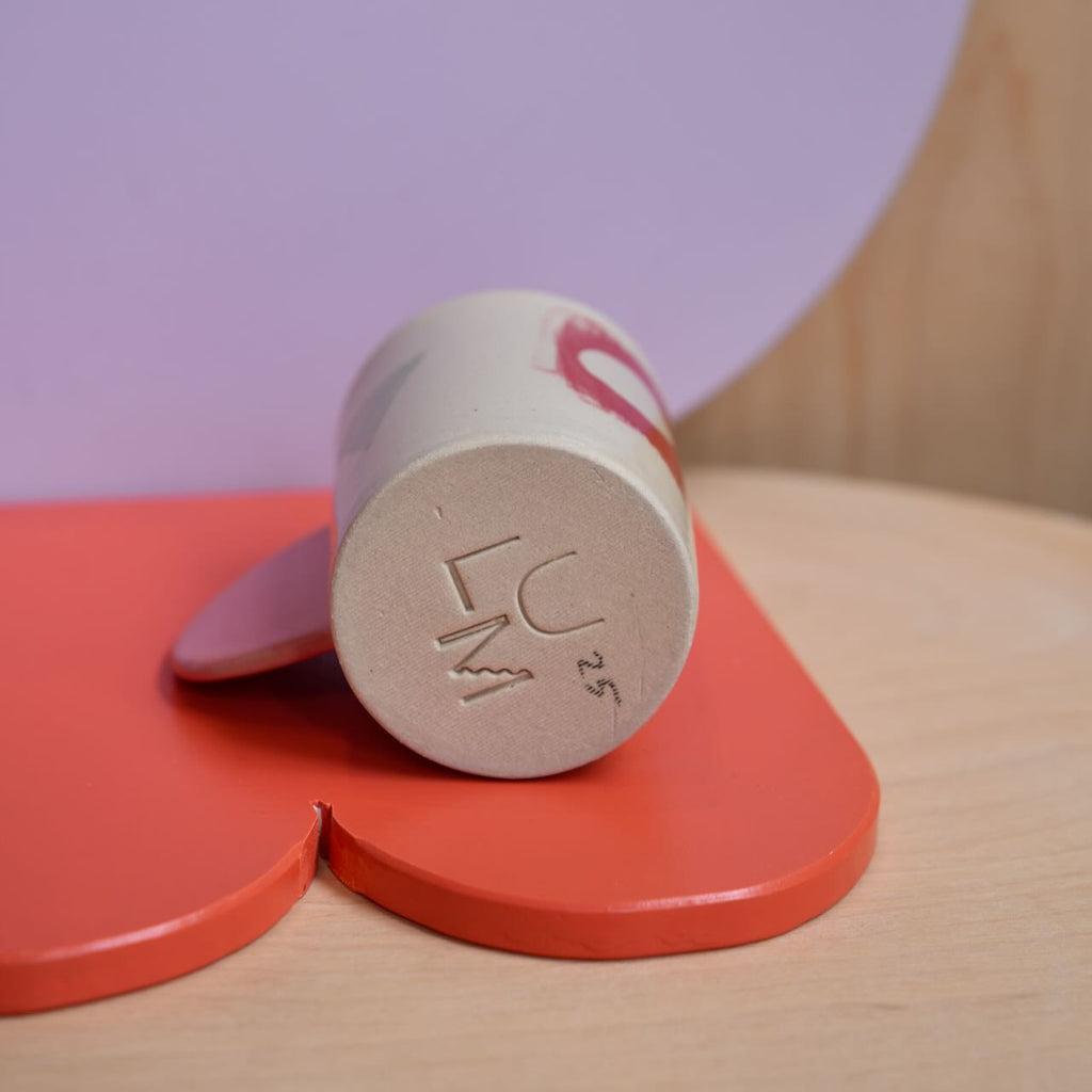 Keramik Unikat-Kunst Becher "Happy Face" - #01