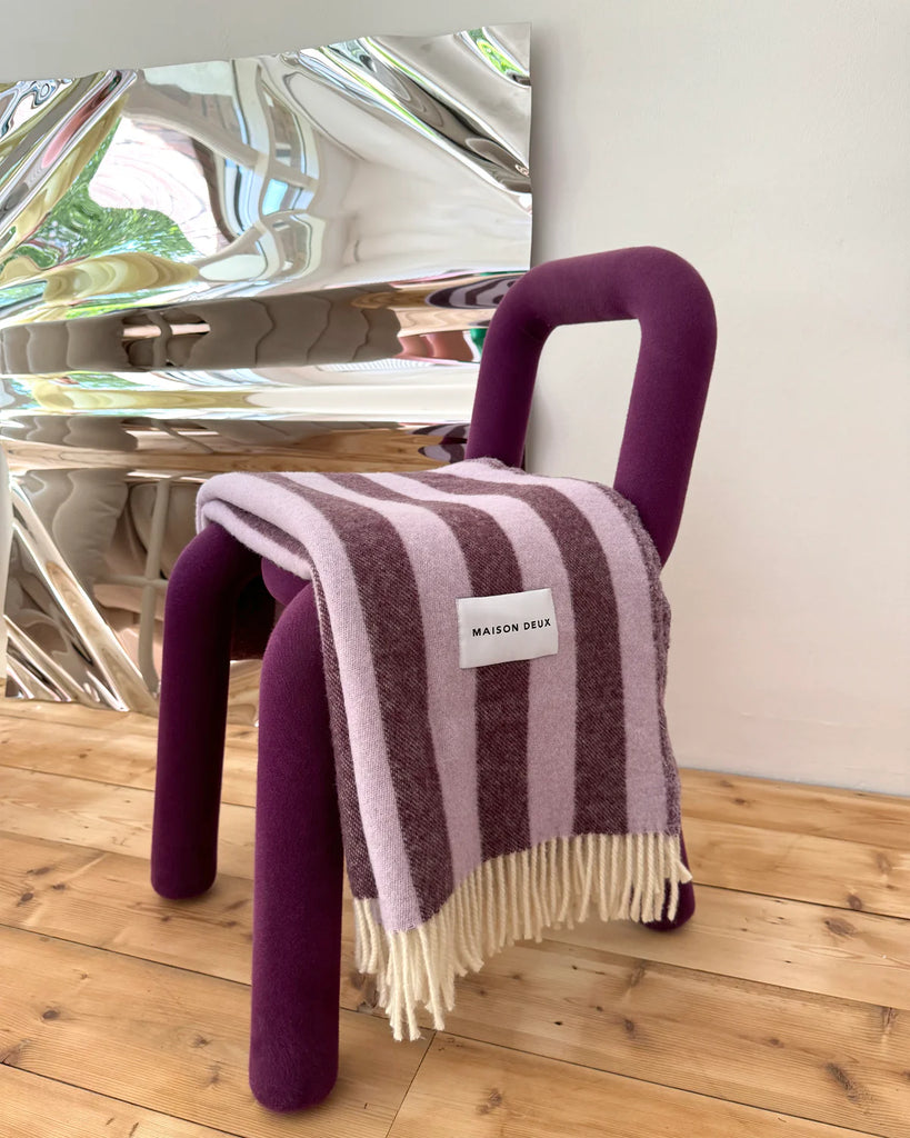 Wolldecke - "Candy Wrap Blanket" Lila/Aubergine