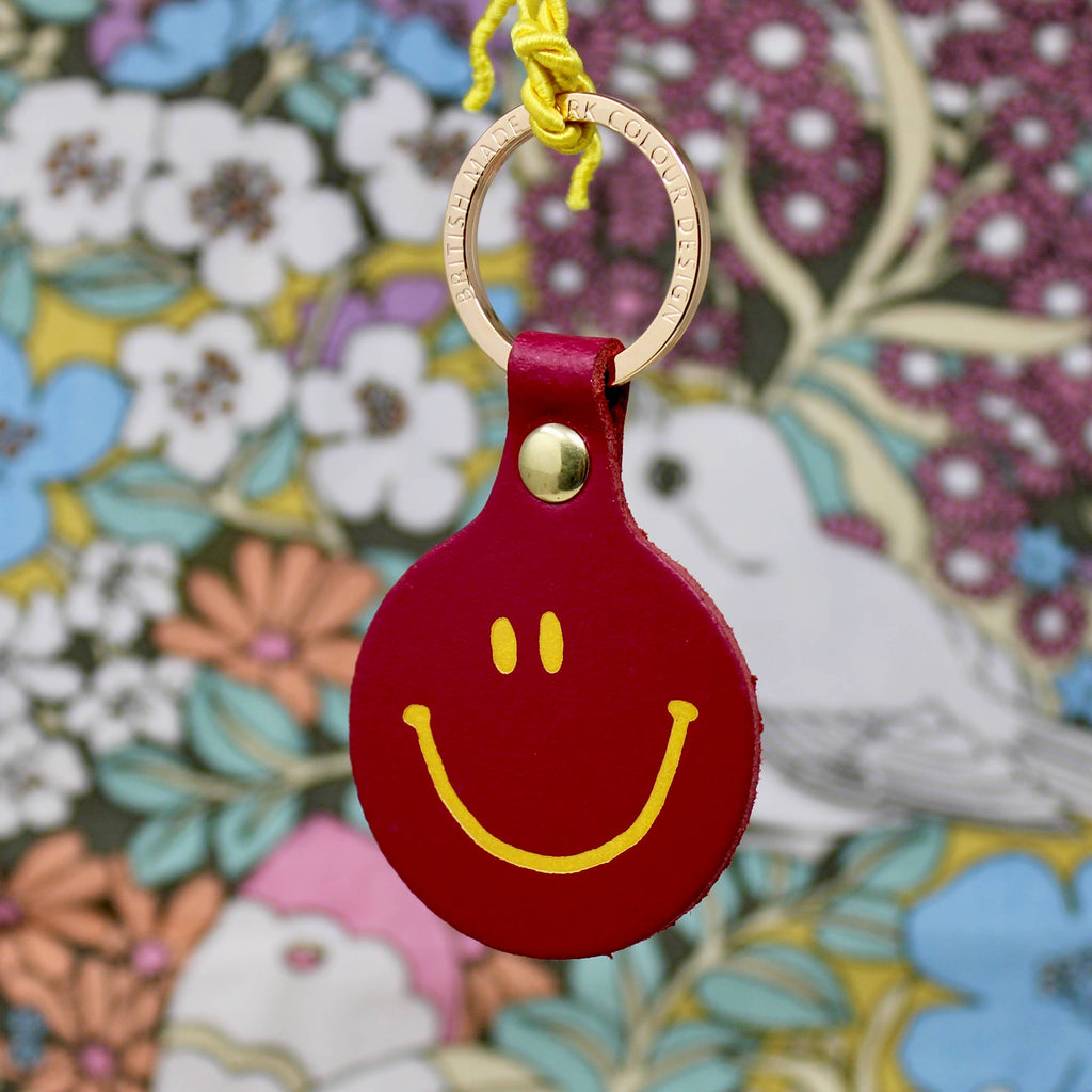 Schlüsselanhänger "Smilie Face" Koralle